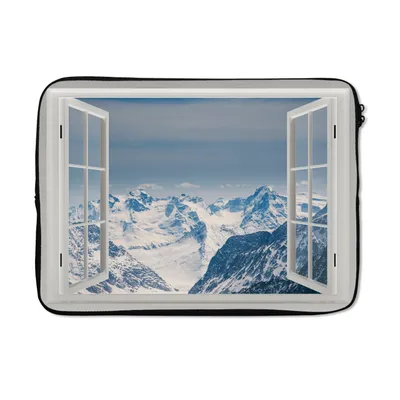 Produktbild von MuchoWow® Laptop Hülle 14 ZollAussicht - Schnee - Berge Laptoptasche - Laptoptasche - Stoßsicher - Schutzhaube