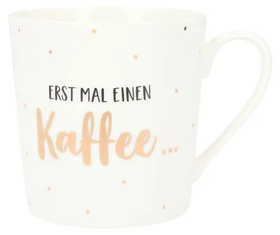 Porzellanbecher 300 ml mit goldenem Aufdruck