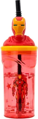 Produktbild von Stor Iron Avengers Man Straw Figure 3d 360ml Glas Durchsichtig  Durchsichtig One Size