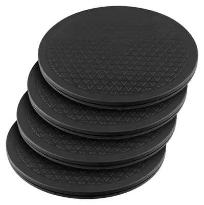 Produktbild von 4 Stück Universelle Drehteller Schwarz 30 cm, 360 Grad Drehbar, Kunststoff Drehplattform für Zuhause und Büro