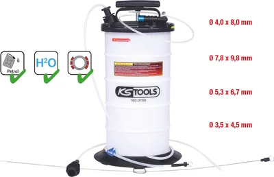 Obrázek produktu pro KS Tools 160.0790 Suction pump 9.5 liter including 4 probes