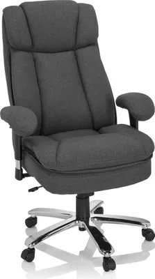 Produktbild von hjh OFFICE XXL Drehstuhl BUILDER XXL I Bürostuhl gepolstert bis 180 kg belastbar mit Armlehnen (höhenverstellbar) Stoff für Büro, Zuhause