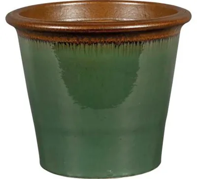 Obrázek produktu pro Květináč Lafiora keramický glazovaný Ø 41 cm V 35 cm zelený