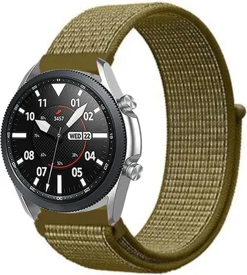 Produktbild von Strap-it Samsung Galaxy Watch 3 45mm Nylon Armband (Oliv)