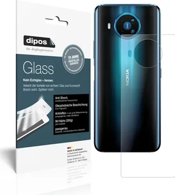 Produktbild von 2x Schutzfolie für Nokia 8.3 Rückseite matt - Anti-Shock 9H Folie dipos Glass Kunststoffglas