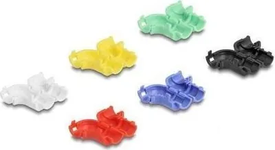 Imagen del producto de Clips de Delock para cables, para doblar, 12 unidades, clasificados por color
