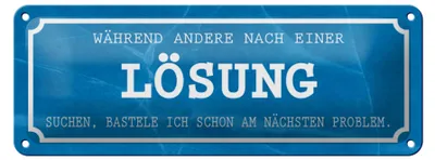 Produktbild von Blechschild Spruch 27x10cm während andere Lösung suchen Dekoration