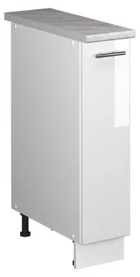 Immagine prodotto di Armadio cucina dispensa alto Vicco Fame-Line Bianco lucido/Bianco 20 cm, PL Marmo, Model 62083