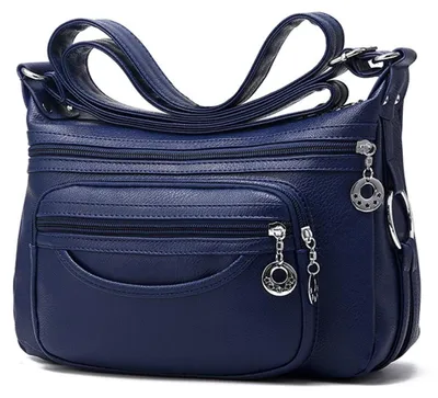 Produktbild von Umhängetasche Schultertasche Handtasche - Weiches Kunstleder - Großes Fassungsvermögen - Mehrere Fächer - Für den Alltag