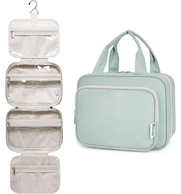 Productafbeelding van Opknopingstas voor dames, waszak, make-up tas, groot, mintgroen, medium