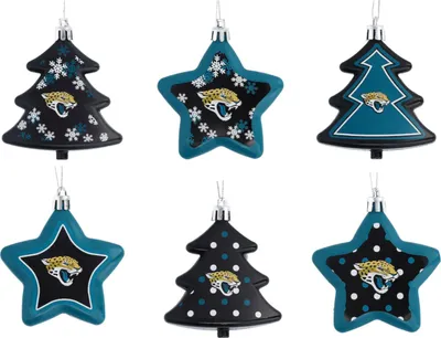 Produktbild von NFL Jacksonville Jaguars Baumbehang Tree Star 6-Pack Ornament Set Weihnachtsbaum