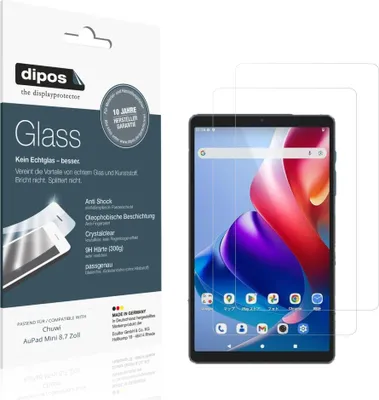 Immagine prodotto di 2x Pellicola Protettiva per Chuwi AuPad Mini 8.7 Zoll Protezione Vetro Flessibile 9H dipos
