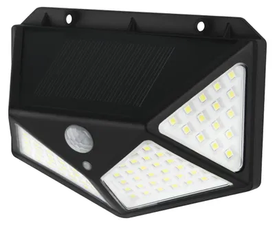 5 W LED-Solarleuchte mit Sensor, schwarz, kaltweiß, Außenbereich