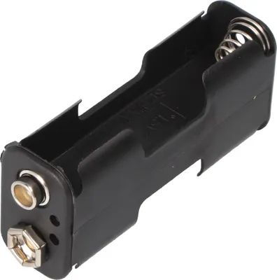 Produktbild von Batteriehalter für 2x Mignon mit Druckknopf – Batterie Halterung Elektronik (Kunststoff)