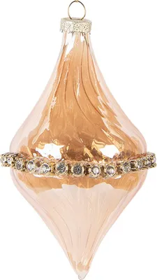 Image de Clayre & Eef Boule de Noël Ø 8x14 cm Verre orange