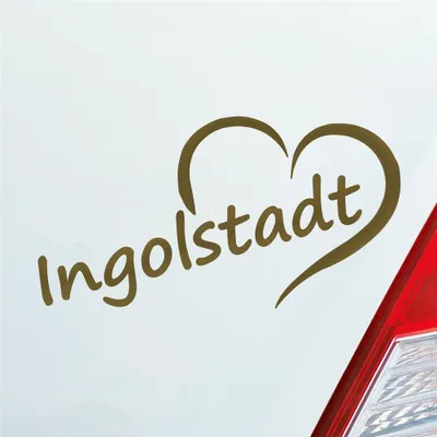 Produktbild von Auto Aufkleber Ingolstadt Herz Stadt City Liebe Love 15,5x8 cm Gold Sticker Heckscheibenaufkleber