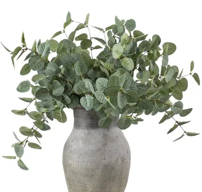 Produktbild von Deko Zweige Eukalyptus Stoff Grün 4 Stück 77cm