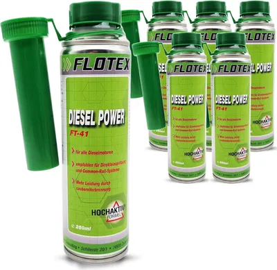 Produktbild von Flotex Diesel Power, 6 x 250ml Additiv Zusatz für alle Dieselmotoren