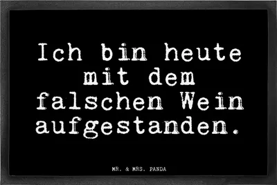 Produktbild von Mr. & Mrs. Panda Bodenvorleger Ich bin heute mit... 40 x 60 cm - Schwarz - Geschenk, Freundin, Glizer Spruch Sprüche Weisheiten Zitate Lustig Weisheit Worte, fußmatte