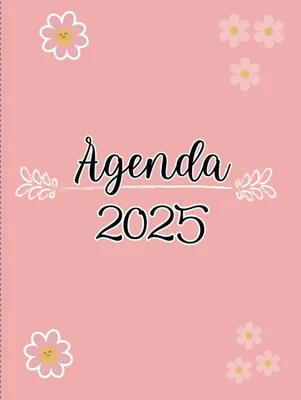 Image de Agenda 2025 : Planificateur hebdomadaire et mensuel avec des fleurs roses