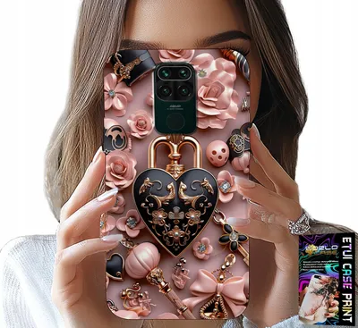 Produktbild von Fall Für Xiaomi Note 9 - Feminine Designs Vorhängeschloss Herz Fall + Glas