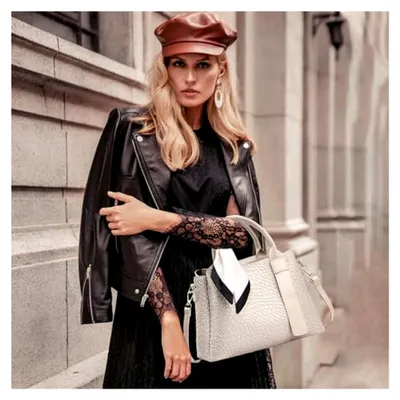 Produktbild von Handtasche Damen Mittelgroß Schultertasche mit Griff Umhängetasche für Frauen Elegante Henkeltasche Kunstleder Crossbody Bag Tote Tasche with Seidentuch