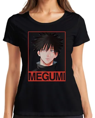 Zdjęcie produktu dla Megumi Fushiguro Jujutsu Kaisen Anime Fan Gift Gloomy Otaku Ladies T-Shirt, Czarny, L