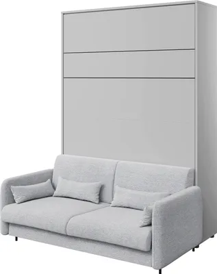 Produktbild von Furniture24 Schrankbett mit sofa Bed Concept 140x200 cm Wandbett Bett im Schrank Klapbett Grau/Grau