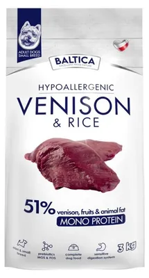 Produktbild von BALTICA Nutraceutic Hypoallergenic Small breeds Venison with rice - trockenfutter für Hunde - 3kg