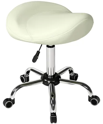 Produktbild von HOMCOM Rollhocker Höhenverstellbar Arbeitshocker mit Rädern für Massage Creme