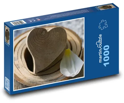 Obrázok produktu pre Puzzle 1000 Drevené srdce a kvet - martinpuzzle