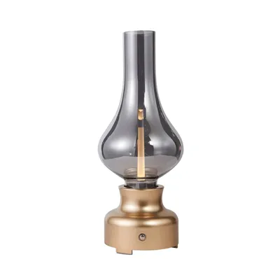 Produktbild von Lindby LED-Akkutischleuchte Maxentius goldfarben Glas Dimmer