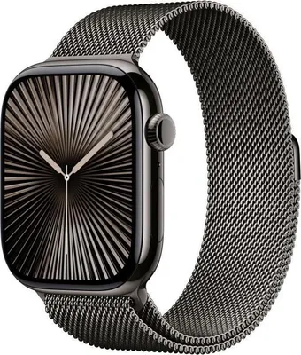 Obrázok produktu pre Apple Watch Series 10 GPS + Cellular, 46 mm, titánové puzdro Slate, milánsky remienok Slate, M/L