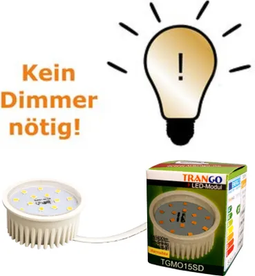 Produktbild von 10er Set 5 Watt LED Modul in 3 Stufen dimmbar nur 30mm Einbautiefe 3000 K