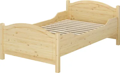 Produktbild von Seniorenbett extra hoch 120x200 Massivholz Kiefer Holzbett Gästebett Zubehör wählbar V-60.40-12Rollrost inkl.