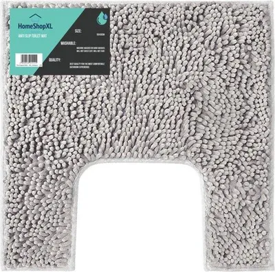 Produktbild von WC-Vorleger - 50x50cm - Hellgrau - Rutschfester WC-Vorleger Duschvorleger Badematte oder WC-Vorleger