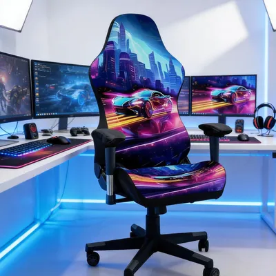 Produktbild von Gaming Stuhlbezug, waschbar, elastische Armlehnen, für Computerstuhl