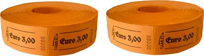 Produktbild von Bonrolle 3,00 € orange 2 Rollen je 1000 Abrisse perforiert fortlaufd. nummeriert