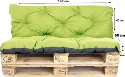 Produktbild von Palettenkissen set 120x60x40cm, Palettenkissen Limette, Gartenkissen, palettenkissen outdoor, Satz Kissen für Gartenmöbel, europaletten sitzkissen