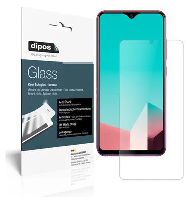 Zdjęcie produktu dla 2 folie ochronne matowe do telefonu Vivo Y91 C - ochrona przed wstrząsami, twardość 9H, wykonane z materiału przypominającego szkło (1x przód + 1x tył)