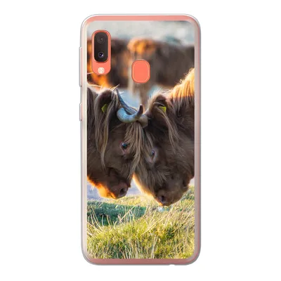 Produktbild von MuchoWow® Handyhülle Schutzhülle Hülle für Samsung Galaxy A20e Schottische Highlander - Tiere - Sonne Silikon Softcase Handy Hülle - Abdeckung