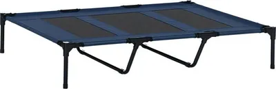 Zdjęcie produktu dla Legowisko dla psa Fortuna Lai, składane, legowisko dla psa na zewnątrz, podwyższone, 122 cm x 92 cm x 23 cm, niebieskie + czarne