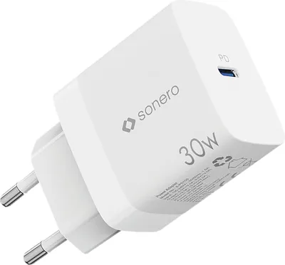 Zdjęcie produktu dla Ładowarka SONERO USB-C GaN X-PS106, 1 port, 30W, biała