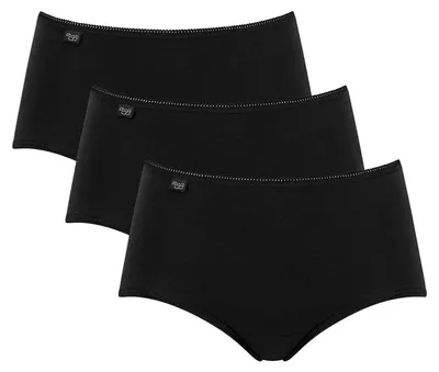 Produktbild von Sloggi Damen Unterhose 24/7 Baumwolle Midi , Baumwolle, 3-Pack, 48, Schwarz