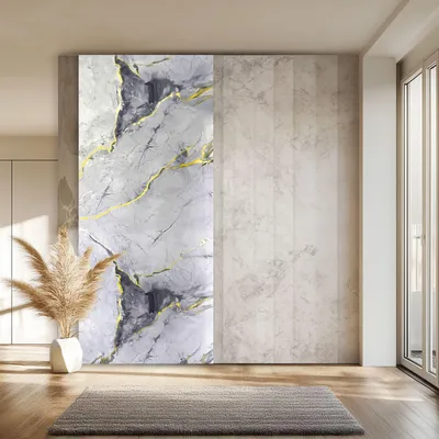 Produktbild von HEXIM Marmorplatten Optik 1 Stück 280x122 cm SPC Kunststoff Innen & Außenbereich Granit Steinoptik - Duschrückwand Küchenrückwand Spritzschutz Badverkleidung (3,42 m² 8056B) A-Serie