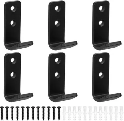 Imagen del producto de Ibenzoa®: Juego de 6 ganchos s para pared y garaje, fabricados en hierro de alta calidad. Ofrecen una sujeción robusta para cargas pesadas, son resistentes a la corrosión y al óxido, e incluyen tornillos de fijación