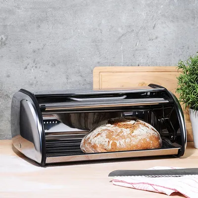 Produktbild von Edelstahl Brotkasten Rollklappe & Sichtfenster