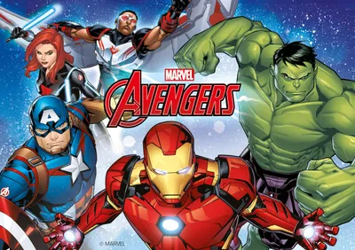 Produktbild von dekora - Avengers Essbarer Tortenaufleger - Marvel Kinderkuchen - Rechteckig A5