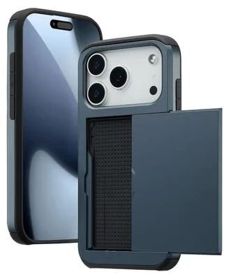 Imagen del producto de Funda Trasera con Ranura para Tarjetas para Apple iPhone 17 Pro - Azul oscuro