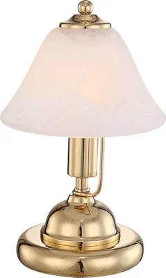 Produktbild von Touch Tischleuchte antik mit LED Lampenschirm Glas, Tischlampe Flur Wohnzimmer